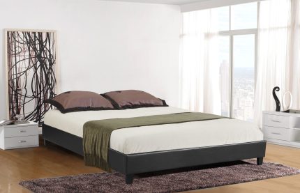 HB805-Paragon Platform Bed - Double - Queen - Husky-Furniture- Black