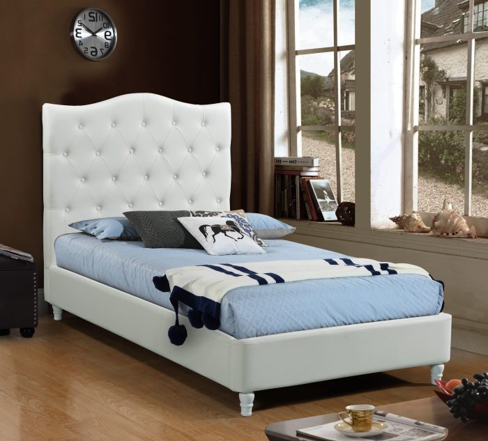 HB828-Lily Platform Bed - Twin - Husky-Furniture- White