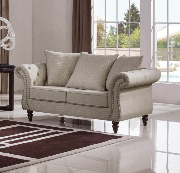 HD1769 -Tessa Loveseat- Sand-K06.Fabric .Husky Designer Furniture