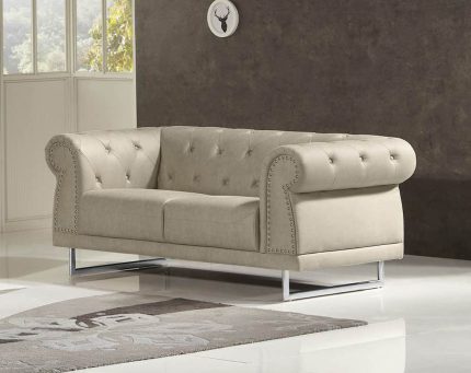 HD1809 - Mason LOVESEAT .Beige -G01- Leather .Husky Designer Furniture.1