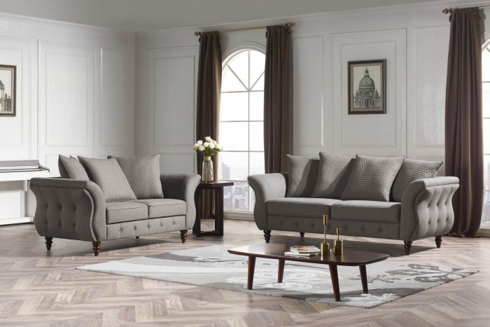 HD1811 -Jesse- Taupe-K25.Fabric .Husky Designer Furniture.Sofa and loveseat.2