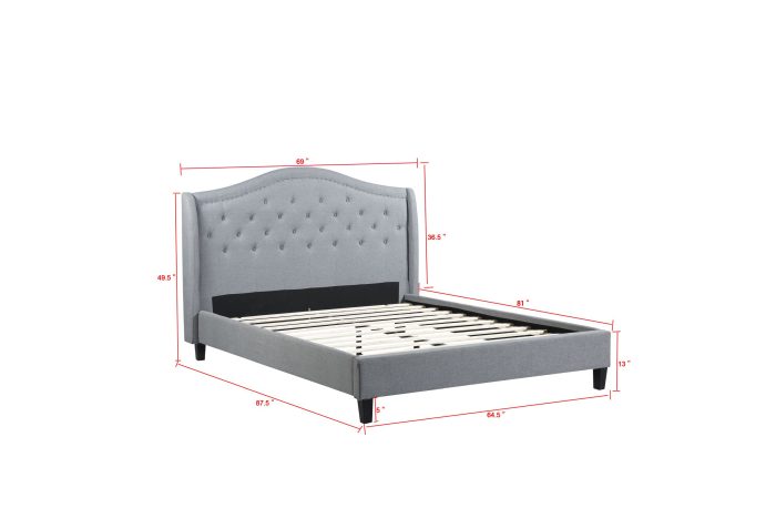 Queen-Twilight Bed-013-Husky Platform Bed by Husky Furniture-Queen- Grey