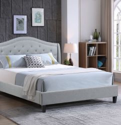 Double-Twilight Bed-013-Husky Furniture -Double Platform bed -Grey