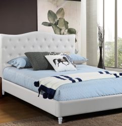 HB828-Lily Platform Bed - Double -Queen-Husky-Furniture- White