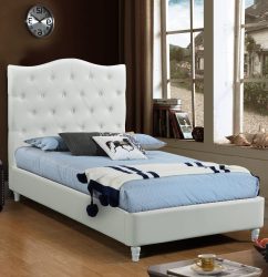 HB828-Lily Platform Bed - Twin - Husky-Furniture- White