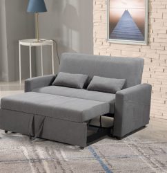 HS1009- Charcoal - Husky Furniture Transformer - convertible Sofa Bed - Loveseat