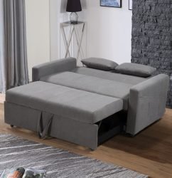 HS1009- Charcoal - Husky Furniture Transformer - convertible Sofa Bed - Loveseat