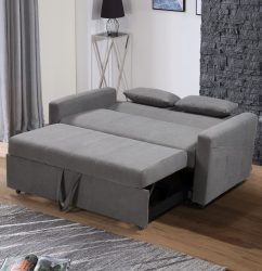 HS1009- Charcoal - Husky Furniture Transformer - convertible Sofa Bed - Loveseat