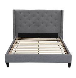 Queen Megan Bed- 007-Husky-Furniture- Queen and King- Grey-1.1