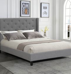 Queen Megan Bed- 007-Husky-Furniture- Queen and King- Grey-2