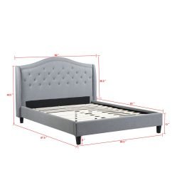 Queen-Twilight Bed-013-Husky Platform Bed by Husky Furniture-Queen- Grey